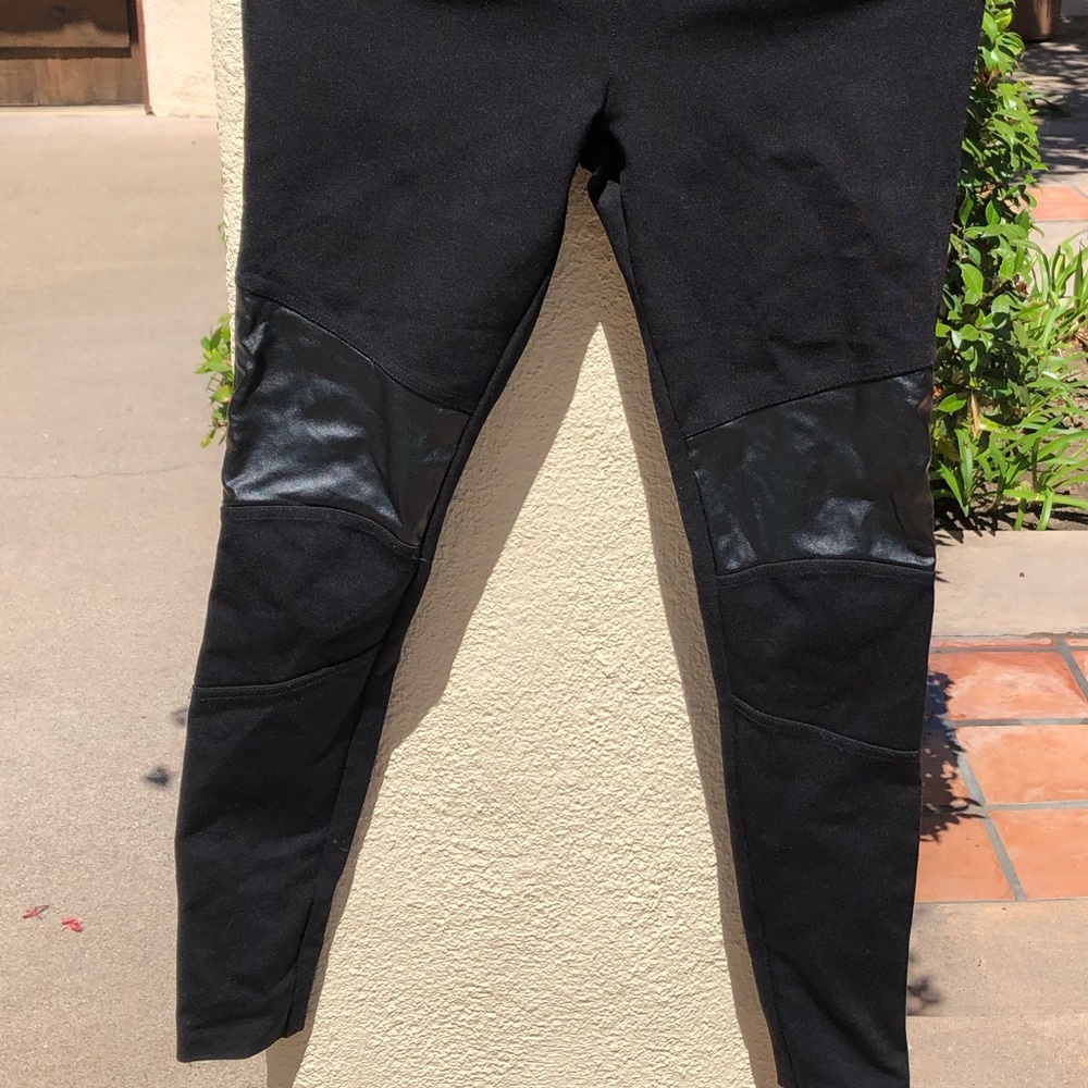 Streatchy Fitted Leather Biker Pants